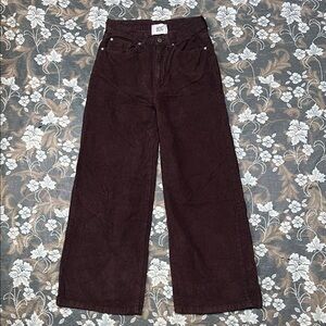 Urban Outfitters BDG High & Wide Corduroy Pants Womens Sz 27 Brown 100% Cotton